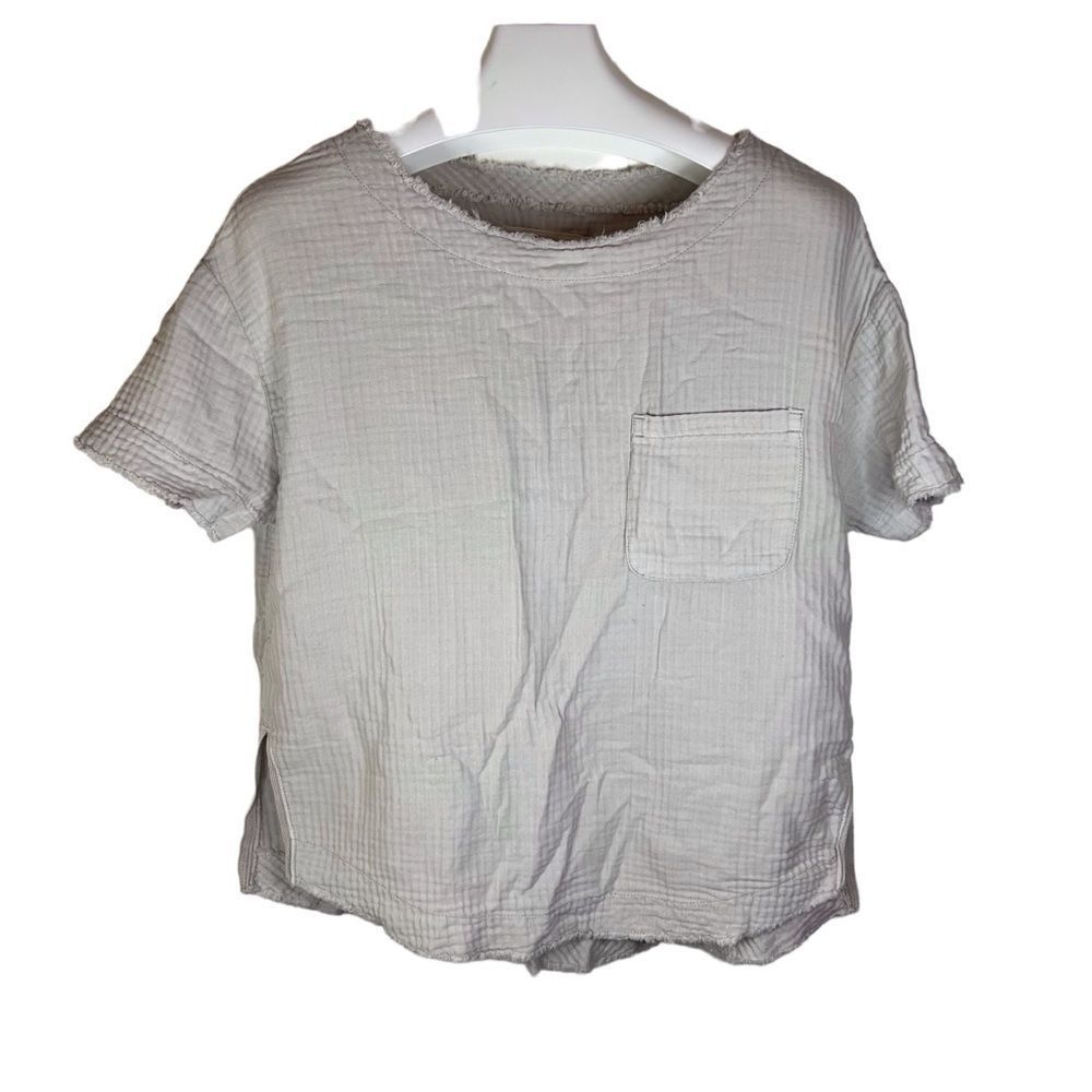 We the Free Free People Womens Boho Heavy Tee Size Extra Small Light Grey